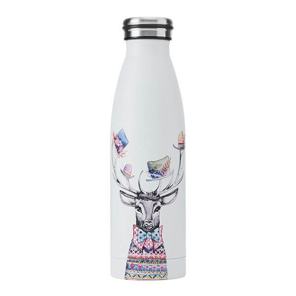 Mikasa Tipperleyhill Stag Double-Walled 500ml Stainless Steel Water Bottle