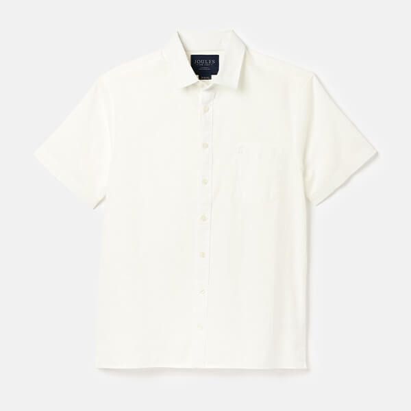 Joules Mens White Short Sleeve Linen Shirt