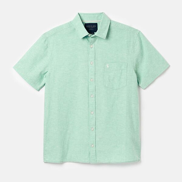 Joules Mens Green Short Sleeve Linen Shirt