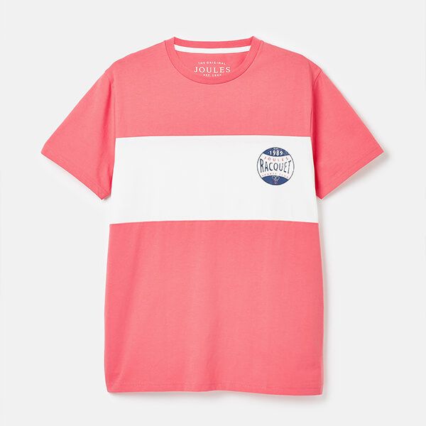 Joules Mens Rose Colour Block Denton Jersey T-Shirt
