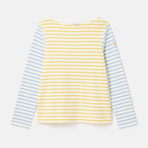 Joules Yellow Stripe Harbour Long Sleeve Jersey Top
