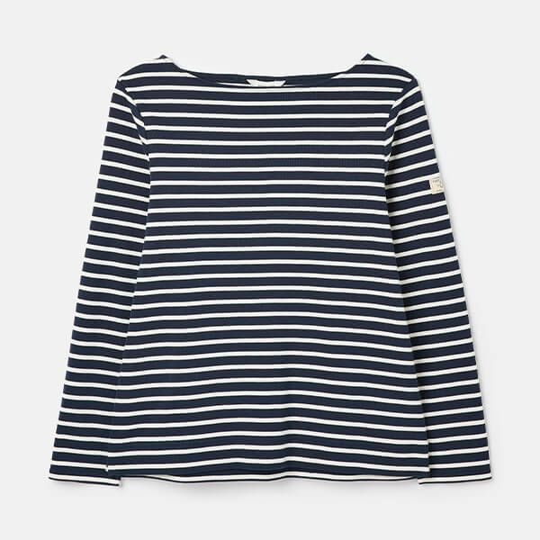 Joules Navy Creme Stripe Harbour Long Sleeve Jersey Top