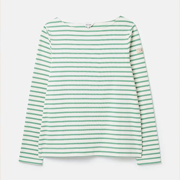Joules Green Stripe Harbour Long Sleeve Jersey Top