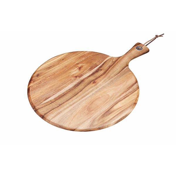 Natural Elements Acacia Wood Round Serving Paddle Board