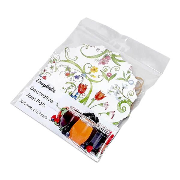 NJ Products Floral Jam Pot Covers With Matching Labels