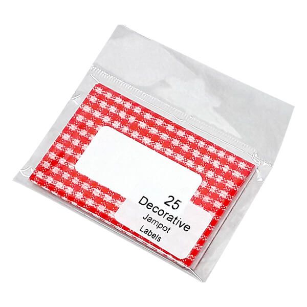 NJ Products Gingham Red Jam Pot Labels