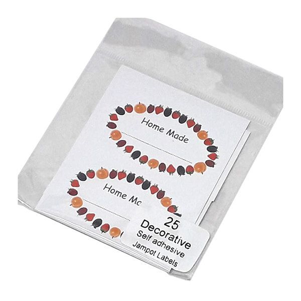 NJ Products Oval Labels On A Sheet Fruit Design 'Homemade'
