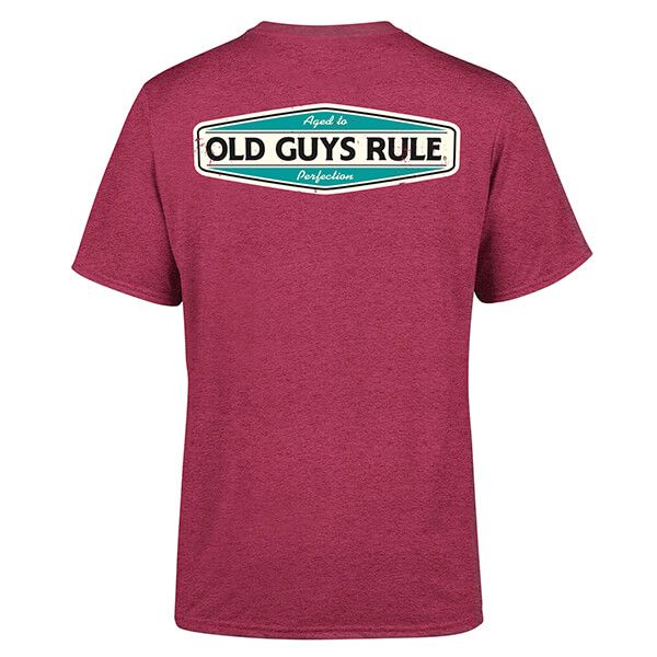 Old Guys Rule Aged To Perfection II T-Shirt Heather Cardinal