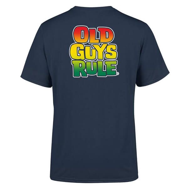 Old Guys Rule Blue Dusk Stacked Logo Halftone T-Shirt