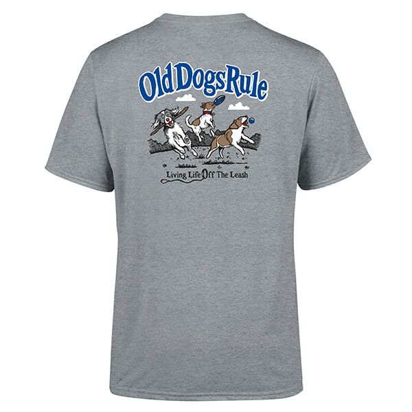Old Guys Rule Old Dogs Rule T-Shirt Sport Grey
