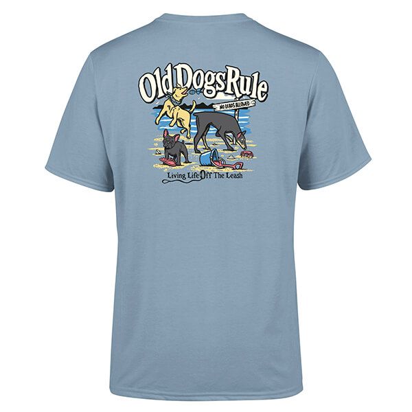 Old Guys Rule Old Dogs Rule II T-Shirt Stone Blue