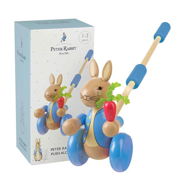 Orange Tree Toys Peter Rabbit Blue Push Along Wooden Toy