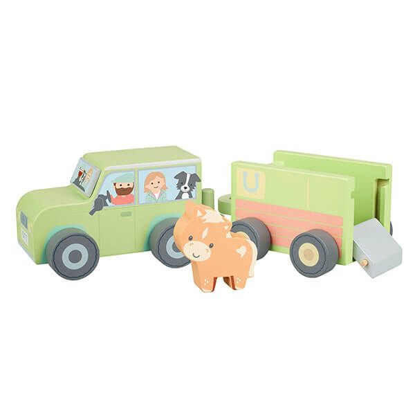 Orange Tree Toys Farm 4x4 & Horsebox Wooden Toy