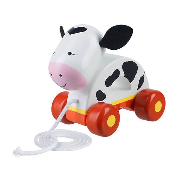 Orange Tree Toys Cow Pull Along Wooden Toy
