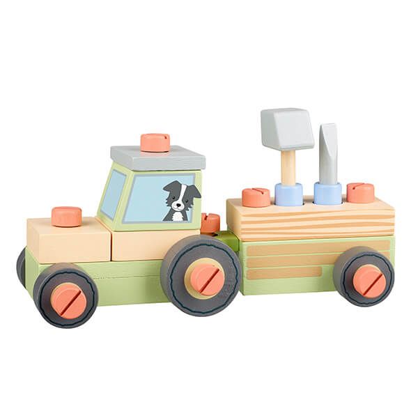 Orange Tree Toys Buildable Wooden Tractor