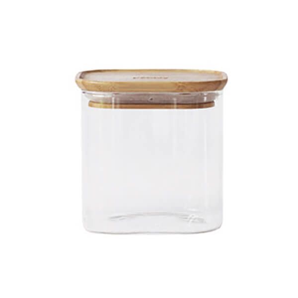 Pebbly Square 800ml Canister With Bamboo Lid