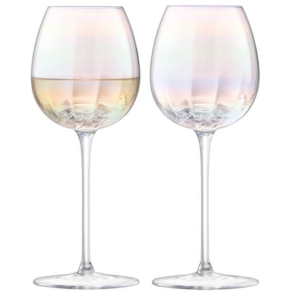 LSA Pearl White Wine Glass 325ml Mother of Pearl Set of Two