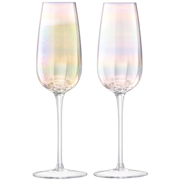 LSA Pearl Champagne Flute 250ml Mother of Pearl Set of Two
