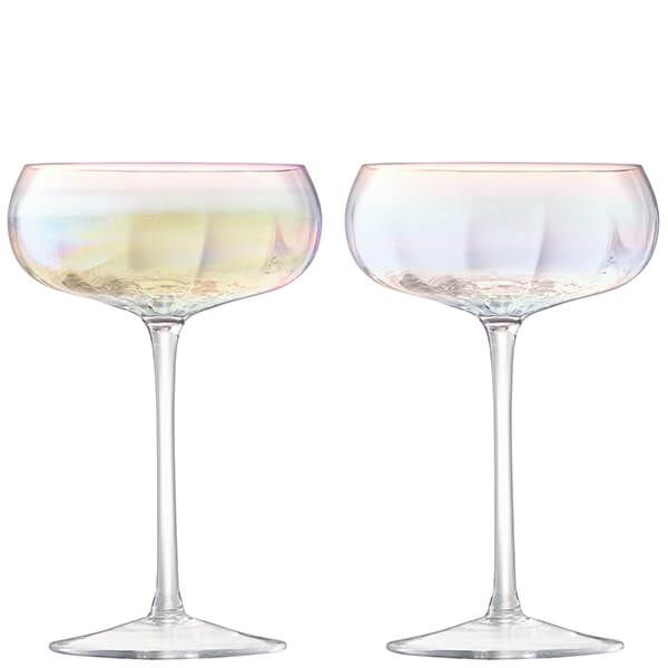 LSA Pearl Champagne Saucer 300ml Mother of Pearl Set of Two