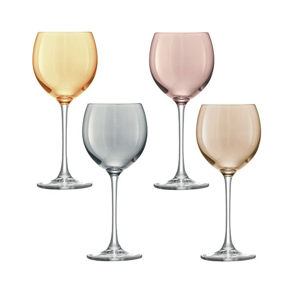 LSA Polka Metallics Wine Glass 400ml Set Of Four