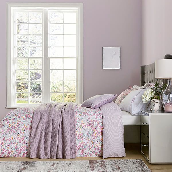 Katie Piper Calm Daisy Duvet Cover Set King Size Pink Lilac
