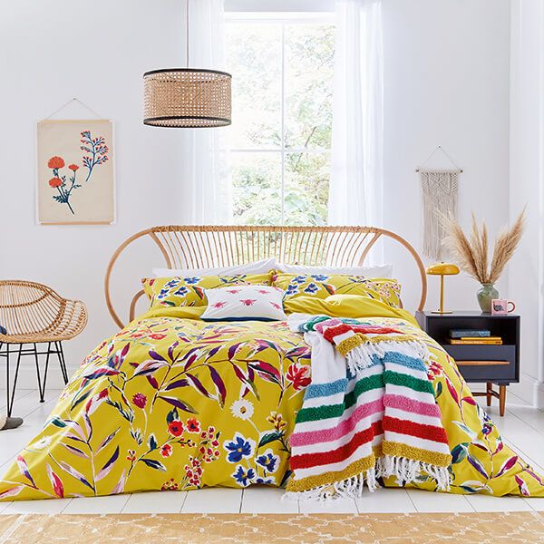 Joules Homegrown Remedy Duvet Cover Set King Size Antique Gold
