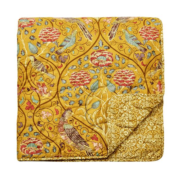 Morris & Co Seasons by May Quilted Throw 265 x 260cm Saffron