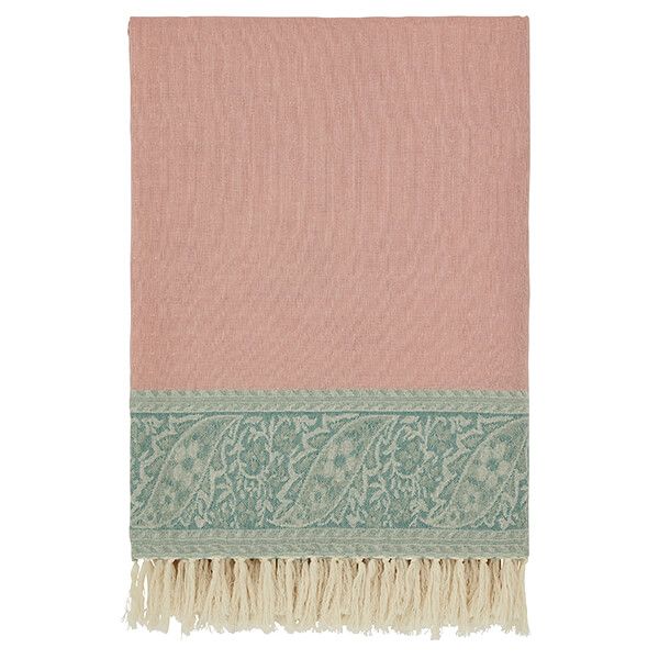 Morris & Co Strawberry Thief/Severn 130x170cm Throw Cochineal Pink