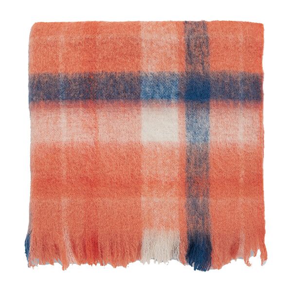 Joules Woodland Woven Check Throw 140 x 200cm Rust