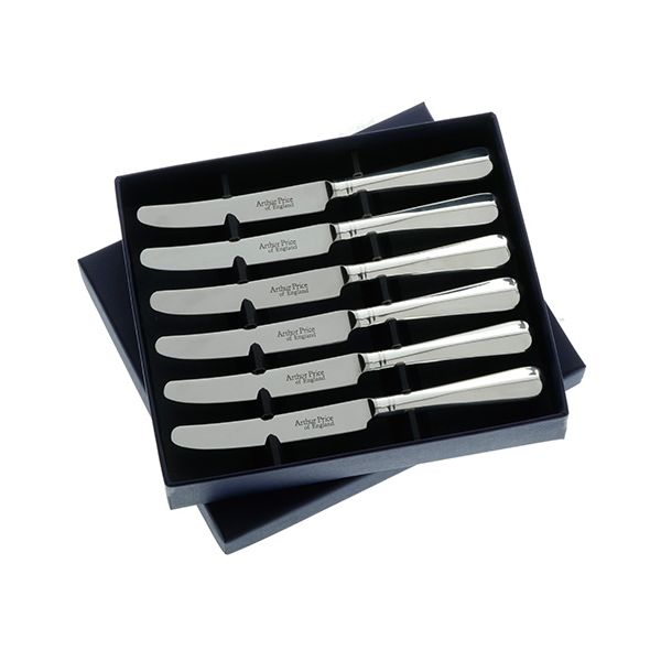 Arthur Price of England Sovereign Stainless Steel Set Of Six Tea Knives Rattail