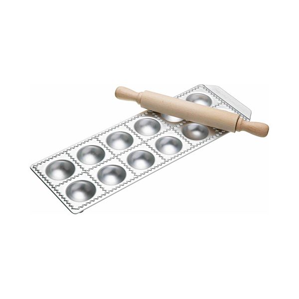 Imperia Twelve Hole Ravioli Tray and Rolling Pin