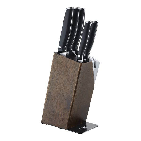 Rockingham Forge 6 Piece Knife Deluxe Wooden Knife Block Set