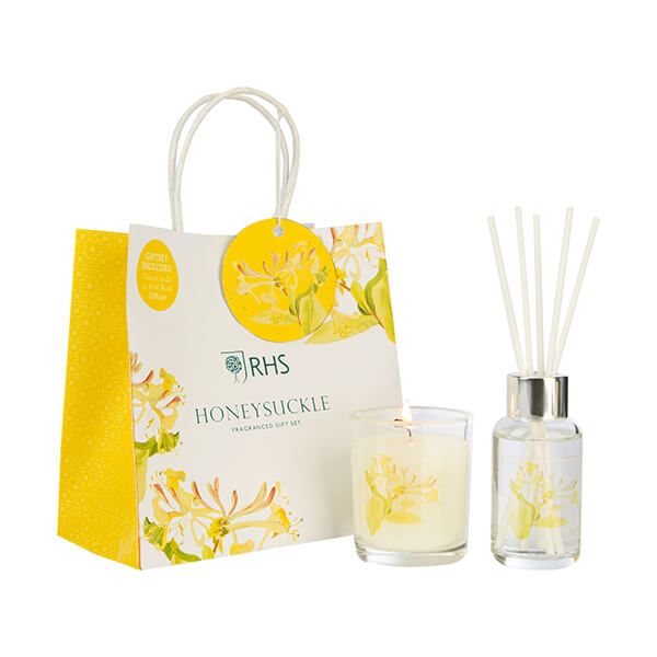 Wax Lyrical RHS Fragrant Garden Honeysuckle Candle & Reed Diffuser Gift Set