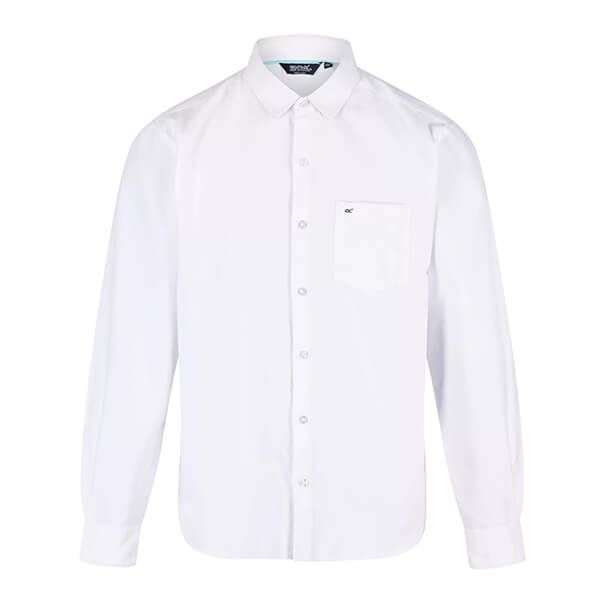 Regatta Mens Brycen Long Sleeve Shirt White Oxford