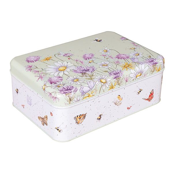 Wrendale Designs 'The Country Set' Bee & Butterfly Rectangular Tin Green