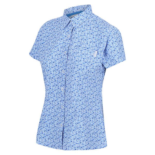 Regatta Women's Mindano VI Short Sleeve Shirt Sonic Blue Ditsy