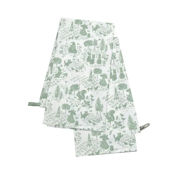 Peter Rabbit Classic Pattern Set Of 2 Cotton Tea Towels Green