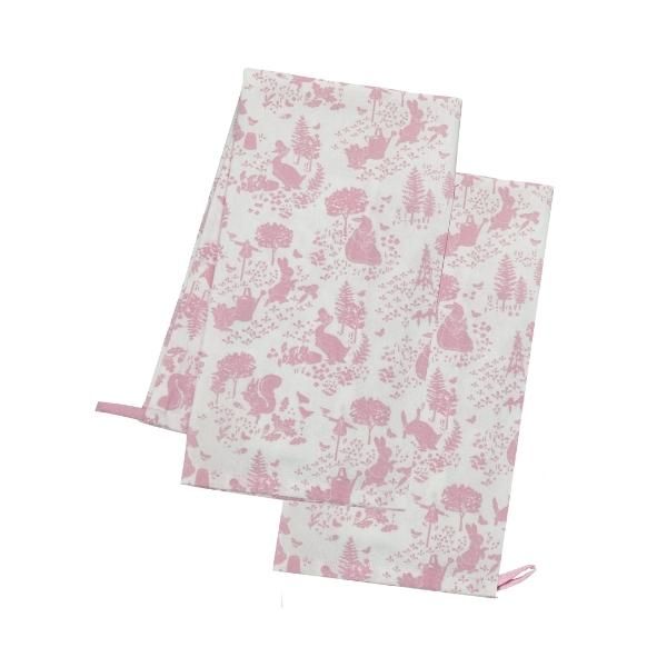 Peter Rabbit Classic Pattern Set Of 2 Cotton Tea Towels Pink