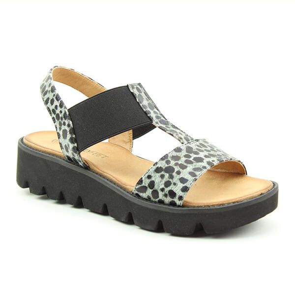 Heavenly Feet Ritz Grey Leopard Premium Sandals