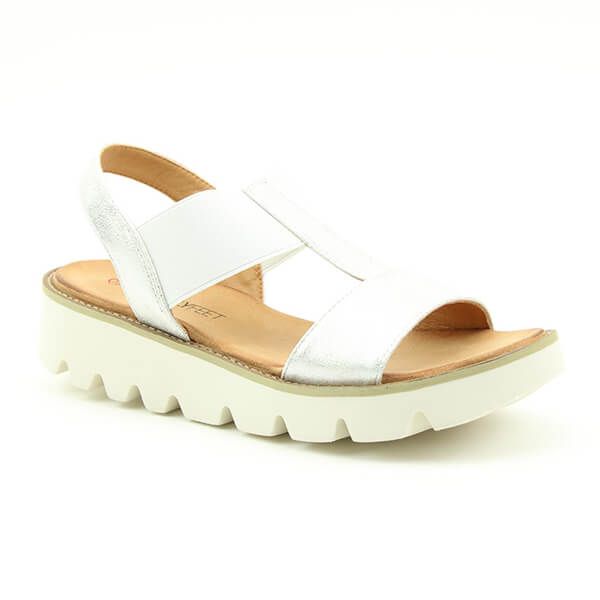 Heavenly Feet Ritz White/Silver Premium Sandals