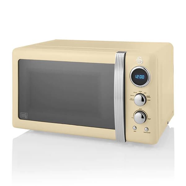 Swan Retro Cream 800W Digital Microwave