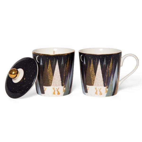 Sara Miller By Wax Lyrical Frosted Pines Mug And Candle Gift Set