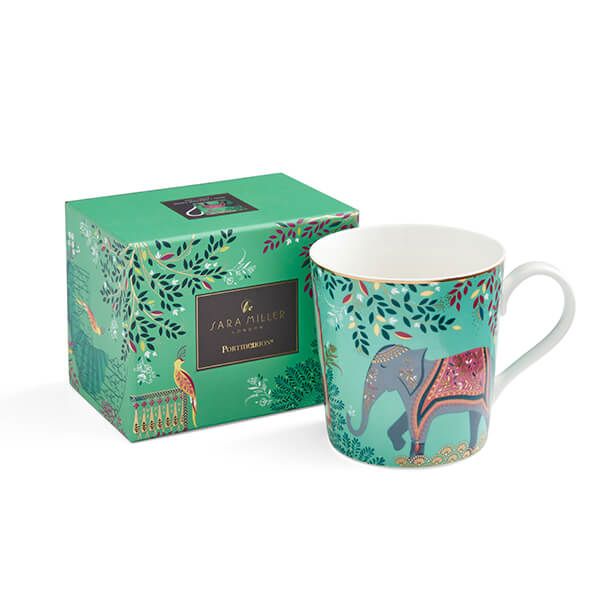Sara Miller India Collection Mug Elephant's Oasis Light Jade