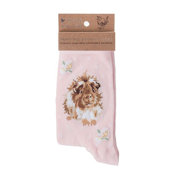 Wrendale Designs Grinny Pig Pink Guinea Pig Socks One Size