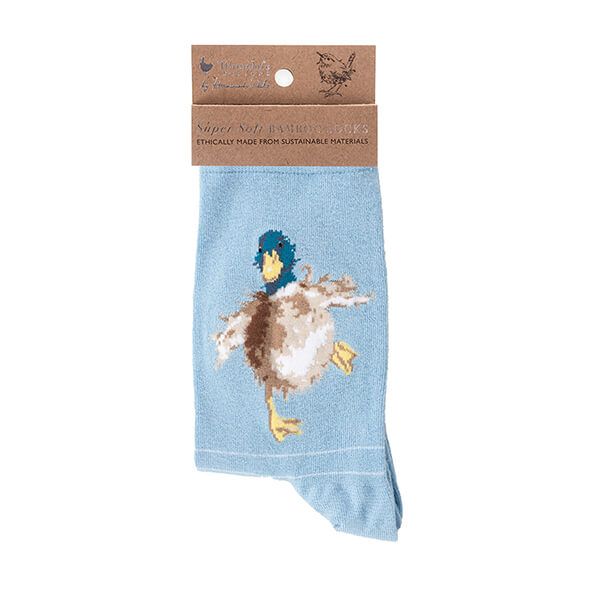 Wrendale Designs 'A Waddle and a Quack' Blue Duck Socks One Size