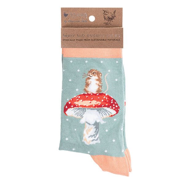 Wrendale Designs 'He's A Fungi' Mouse Sock Size 4-7