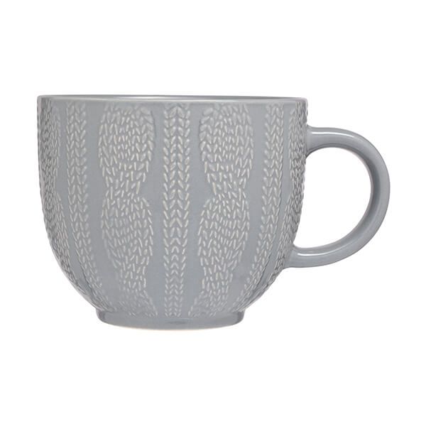 Siip Embossed Knit Grey Mug