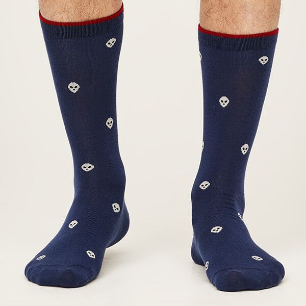 Thought GOTS Organic Cotton Galactic Socks Mineral Blue Size 7-11