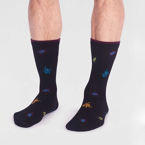 Thought Black Brody Bamboo Bug Socks Size 7-11