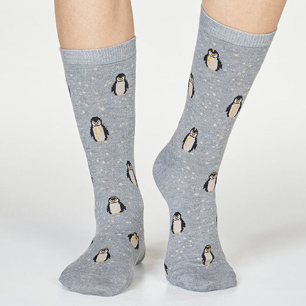 Thought Grey Marle Dona Penguin Socks